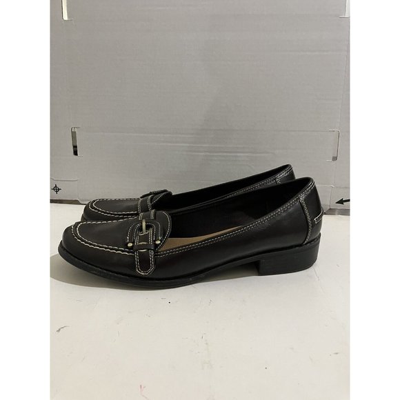 Predictions Women size 9.5 brown Buckle Accent Flats loafer Shoes - Picture 4 of 7